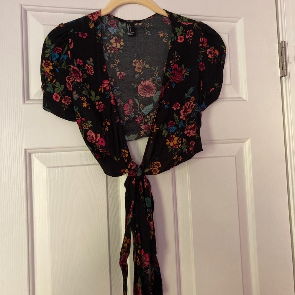 Floral tie shirt